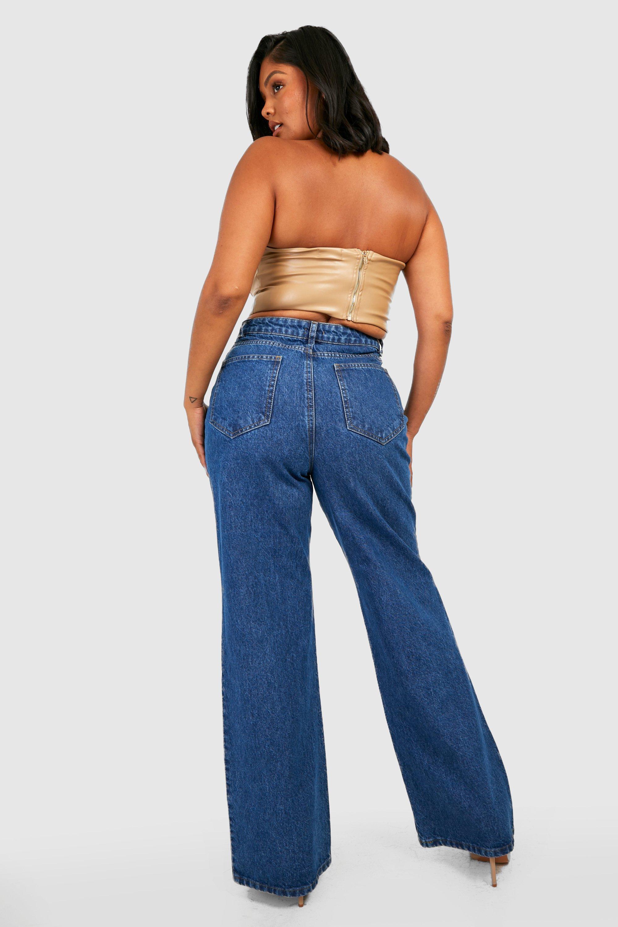 Plus size wide 2025 leg jeans uk